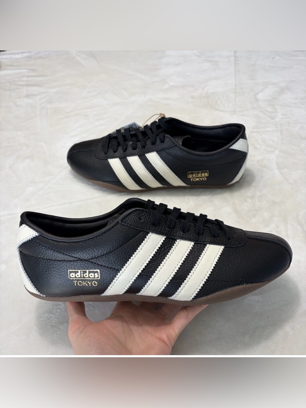 adidas Tokyo Women's Black with White Stripes Sneakers
